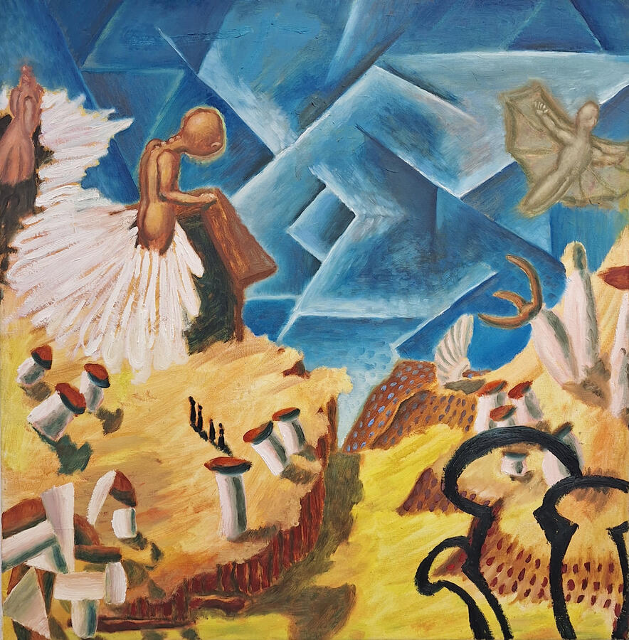 Psychic Stillife, 80x80cm, Oil on Canvas