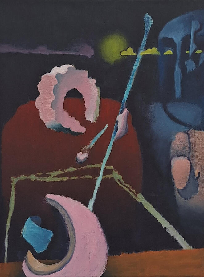 8 Ball, 40x30cm, Öl auf Leinwand